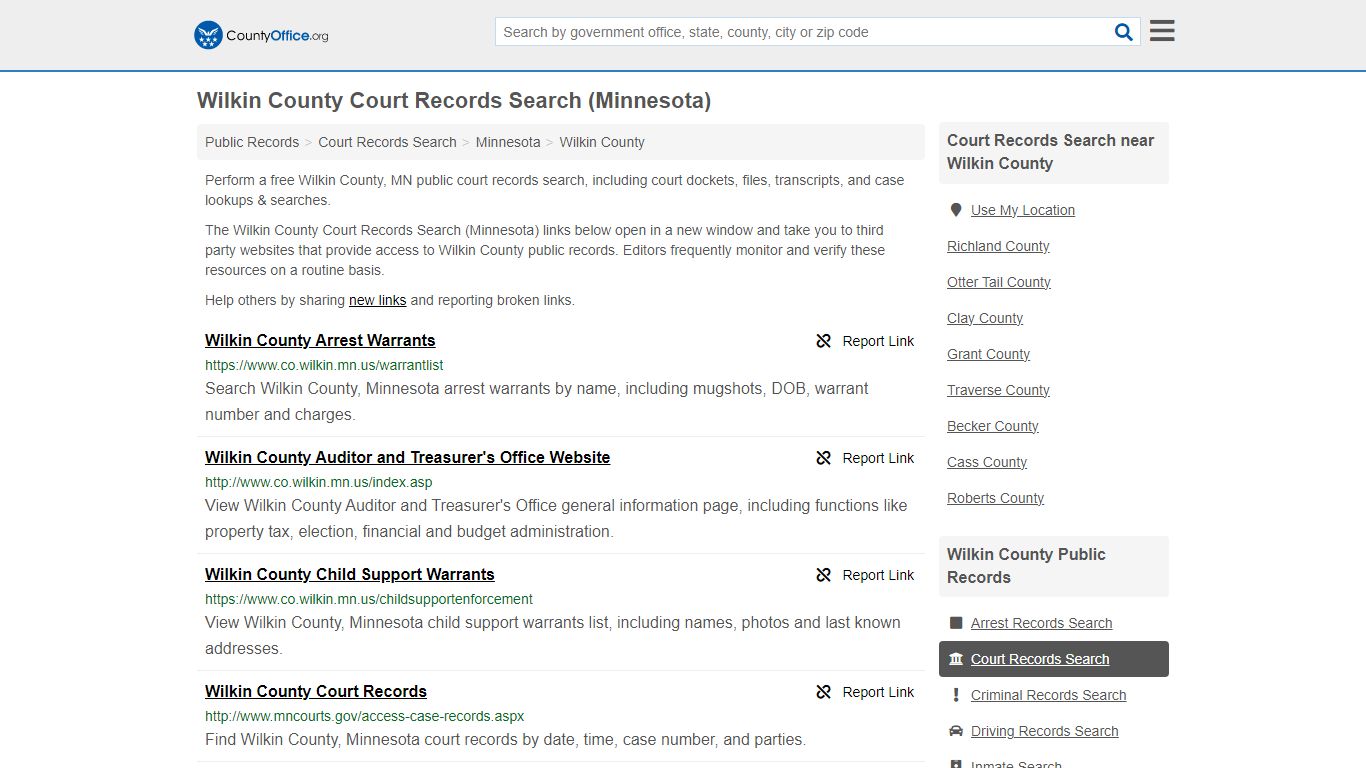 Wilkin County Court Records Search (Minnesota) - County Office