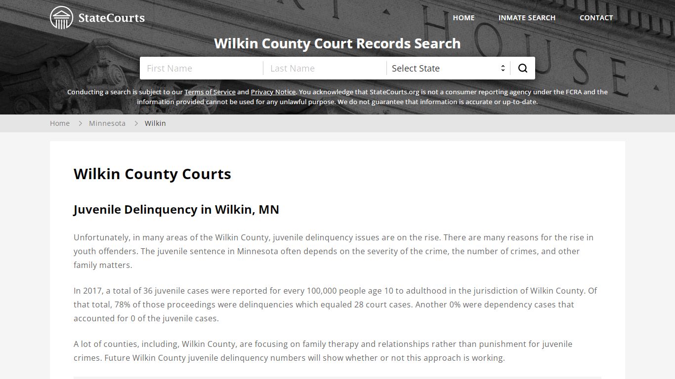 Wilkin County, MN Courts - Records & Cases - StateCourts