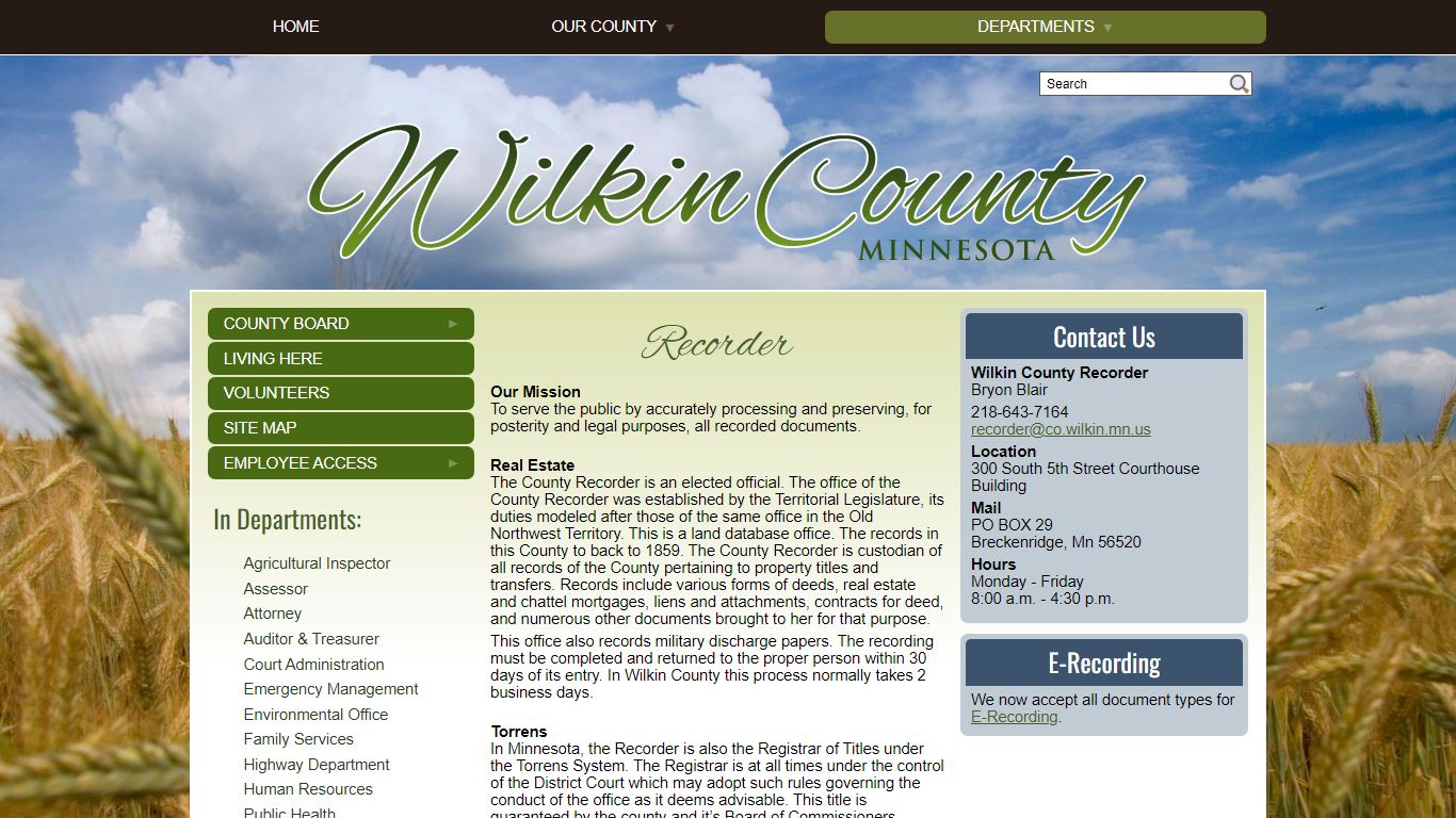 Recorder - Wilkin County